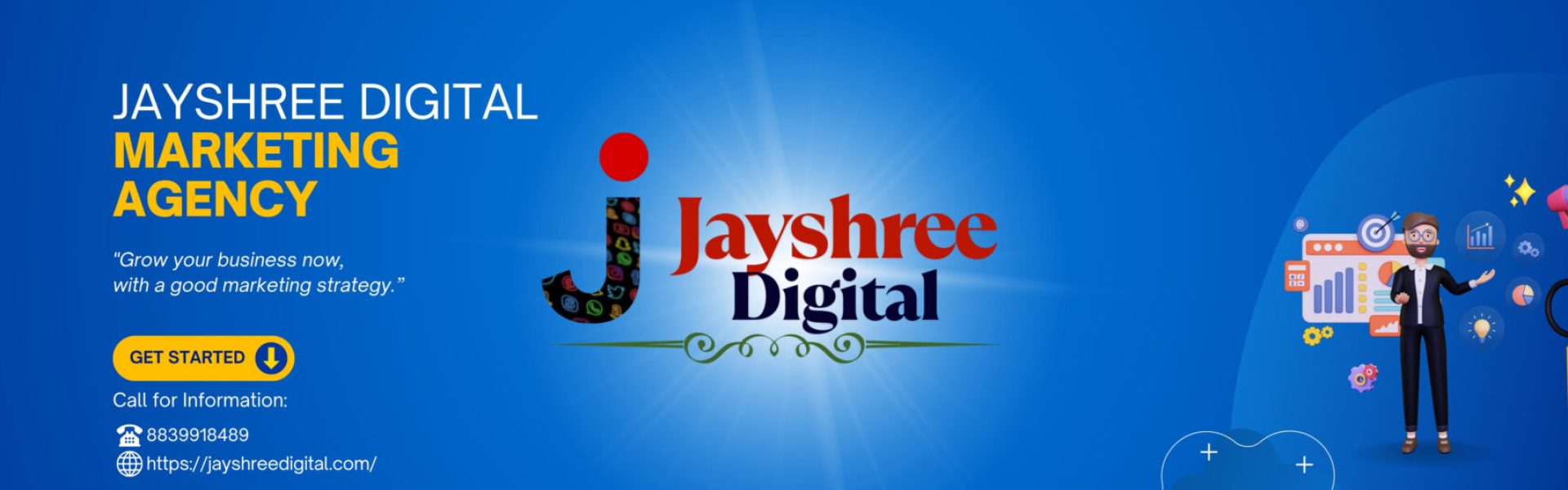 Blue White Yellow Modern Minimalist Digital Marketing Banner (1)